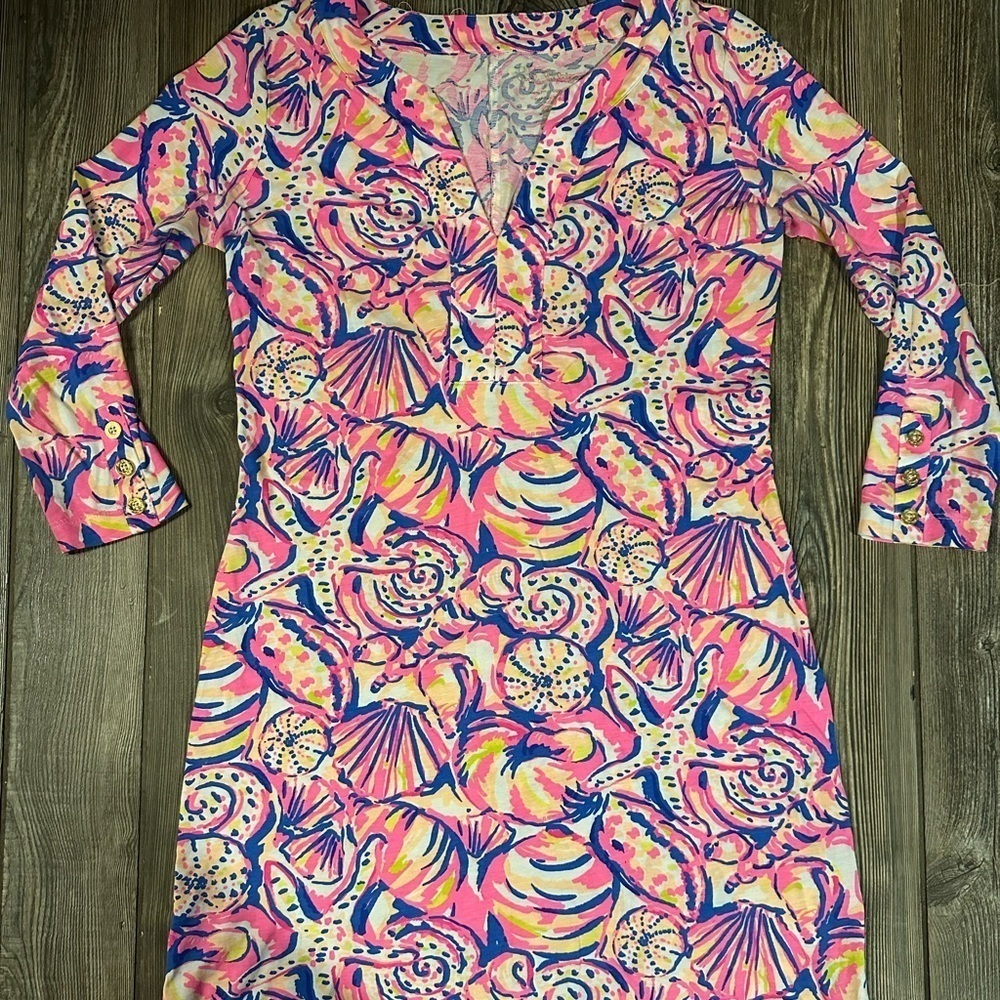 Lilly Pulitzer Riva Dress Multi Shell of A Time - Picture 2 of 12